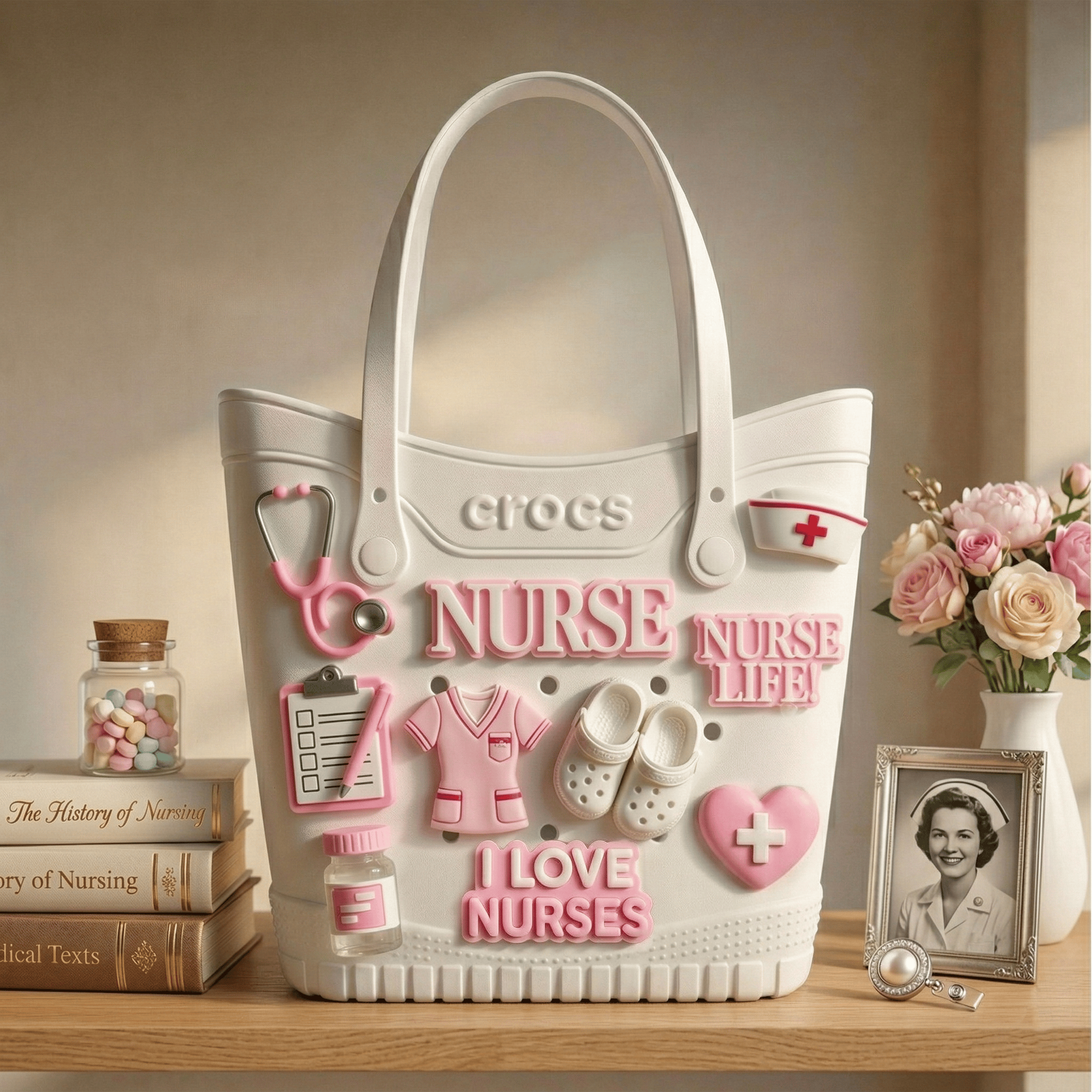 Premium NURSE Rubber Tote Bag HTTT