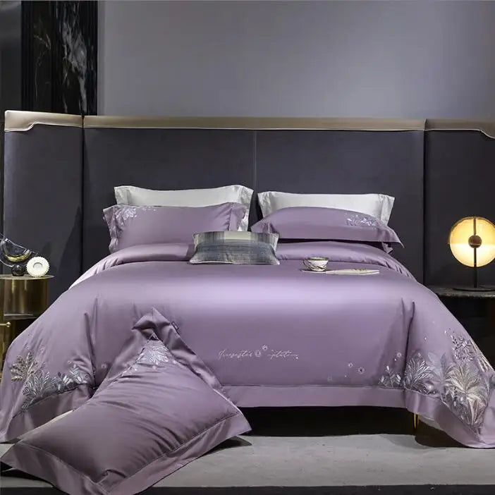 New 140 Thread Count Embroidered Long staple Cotton Four Piece Set All Cotton Pima Cotton Embroidered Bed Sheet
