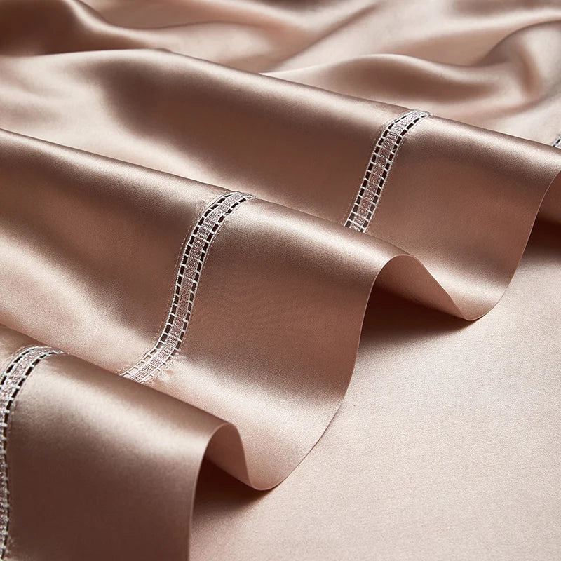 2025 New Grade 6A Mulberry Silk Duvet Cover for Pala King 120x98 Inch Double Cocoon Solid Color Light Luxury Bedding