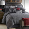 Accents Hamilton 4 Piece Comforter Set, Black and White Tweed Bed Set, Full Size, Rustic Cabin Lodge Luxury Bedding Set, 1 Comf