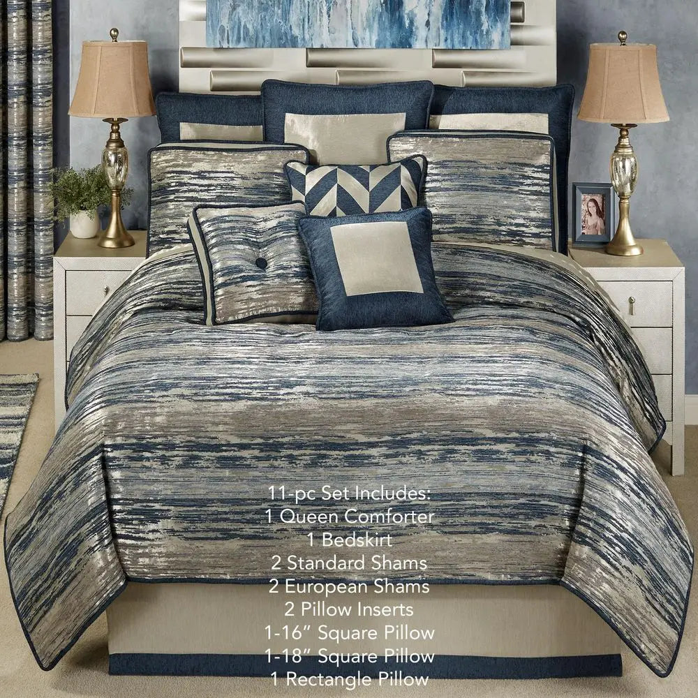 Damask Medallion Oversized Luxury Bedding Rich Black Taupe Silver Gray Wheat Almond 4 Piece Comforter Set Queen Comforter, 2 St