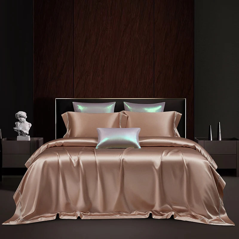 2025 New Grade 6A Mulberry Silk Duvet Cover for Pala King 120x98 Inch Double Cocoon Solid Color Light Luxury Bedding